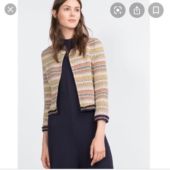 Zara striped jacquard aztec jacket - Picture 1 of 7